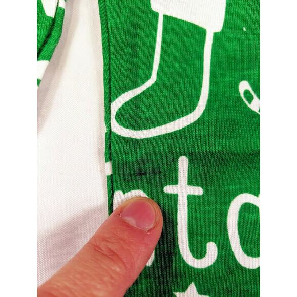 Carter's Holiday Words Green White & Red Pajamas 4 Youth - Picture 6 of 8